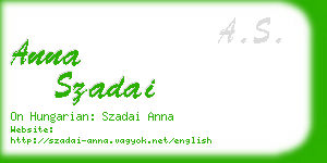 anna szadai business card